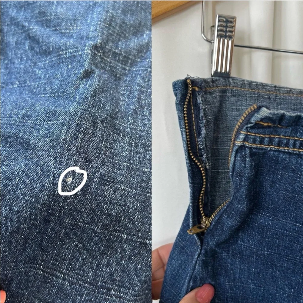 Vintage Y2K Blue asphalt Mini denim Skort pleated. - Picture 7 of 8